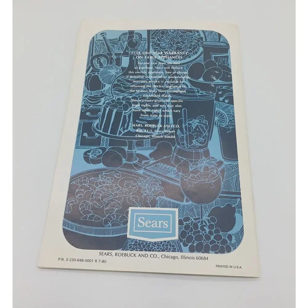 Vintage Sears Blender Instructions Recipes Booklet